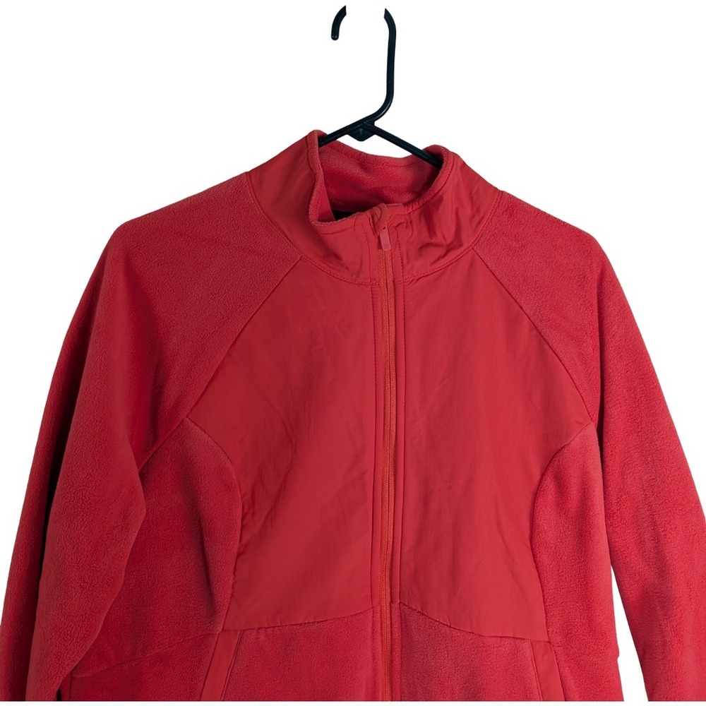All in Motion Polartec Fleece Jacket Womens XXL Coral Red Full Zip Nylon Overlay - Picture 2 of 16